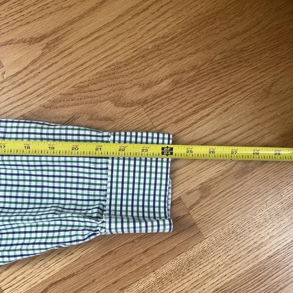 Men's XL Izod Shirt Blue Green Plaid Long Sleeve Button Down - Picture 9 of 10